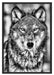 Wachsamer Wolf Schattenfugenrahmen 100x70