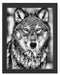 Wachsamer Wolf Schattenfugenrahmen 38x30