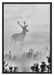 Hirsch im Nebel Schattenfugenrahmen 100x70