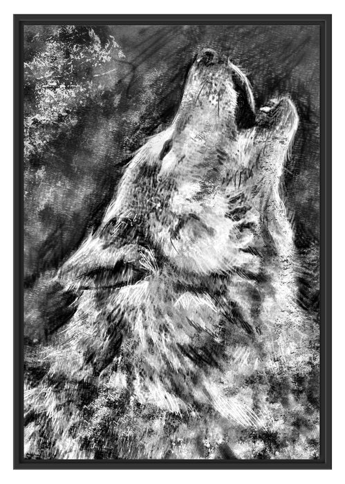 Pixxprint Heulender Wolf Kunst