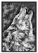 Heulender Wolf Kunst Schattenfugenrahmen 100x70