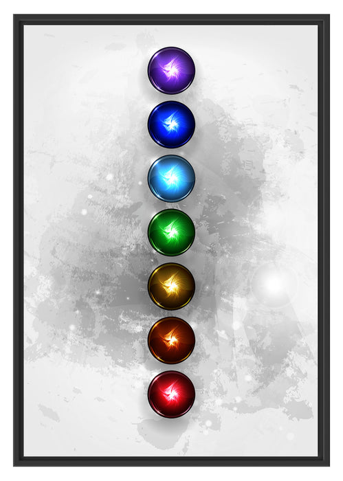 Pixxprint Chakra des Körpers, im Schwebe-Effekt Bilderrahmen