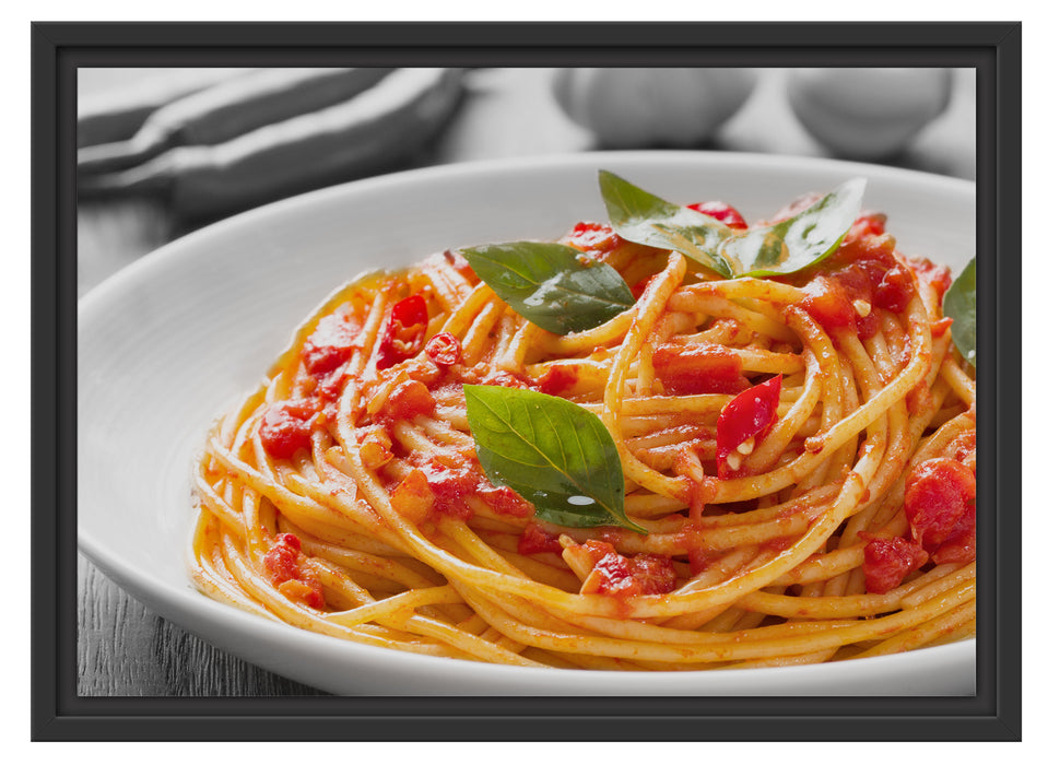 Rustikale italienische Spaghetti Schattenfugenrahmen 55x40