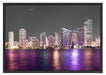 Skyline von Miami Florida Schattenfugenrahmen 100x70