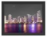 Skyline von Miami Florida Schattenfugenrahmen 38x30