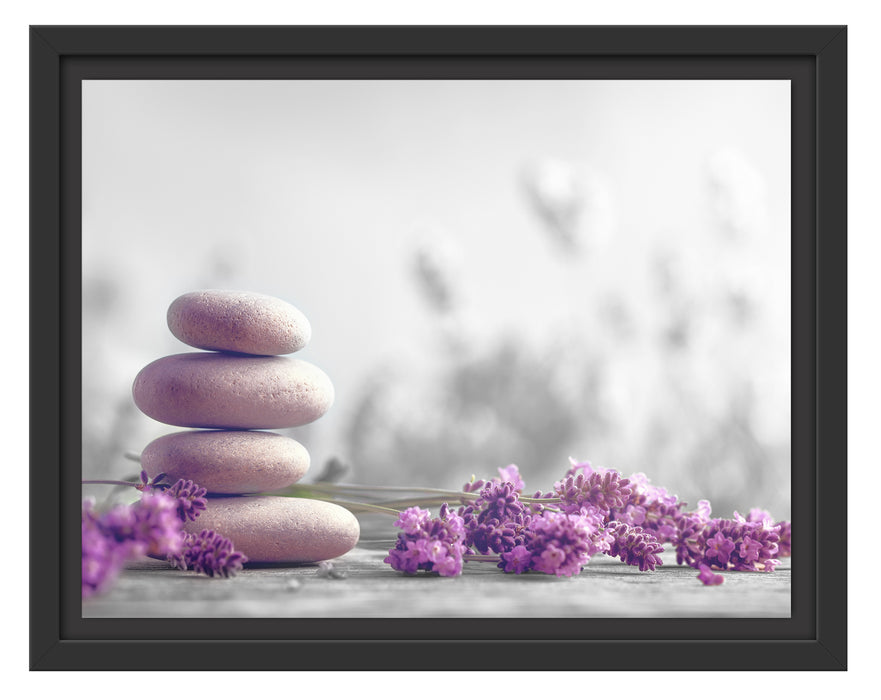 Lavendel Spa-Stillleben Schattenfugenrahmen 38x30