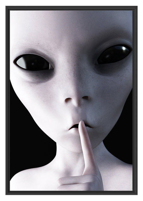 Pixxprint Alien - nicht reden, im Schwebe-Effekt Bilderrahmen