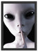 Alien - nicht reden Schattenfugenrahmen 55x40