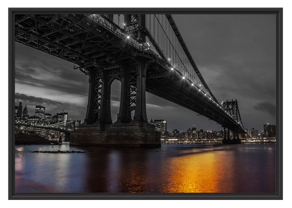 Pixxprint Manhatten Brücke New York, im Schwebe-Effekt Bilderrahmen