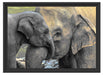 Elefantenmutter mit Kalb Schattenfugenrahmen 55x40