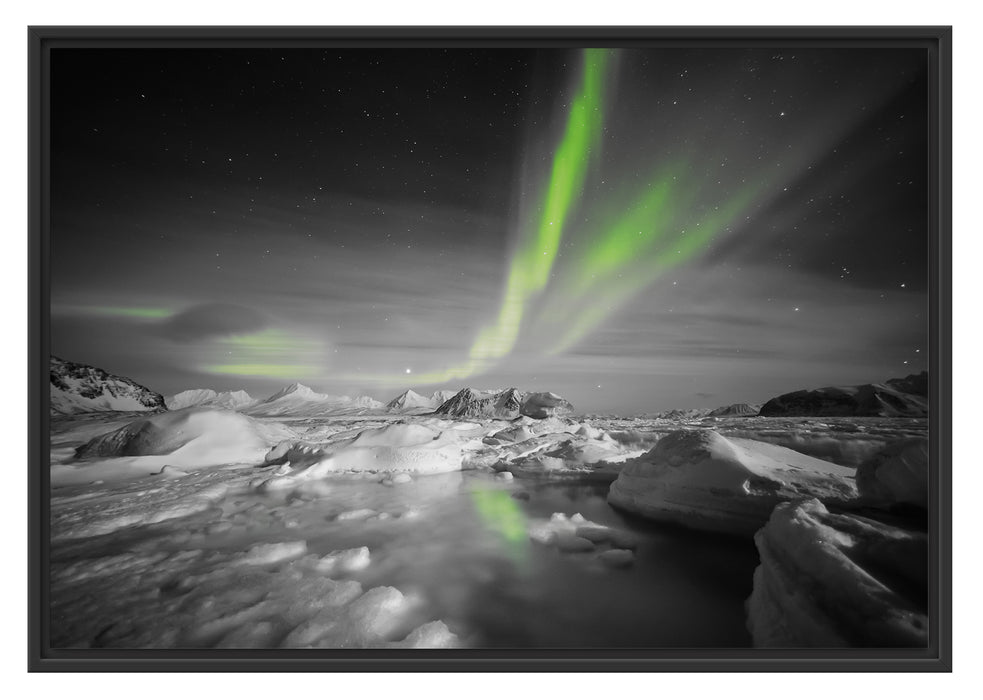 Pixxprint gewaltiges Polarlicht, im Schwebe-Effekt Bilderrahmen
