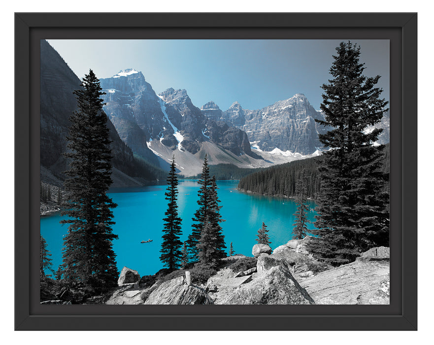 Moraine Lake kanadische Berge Schattenfugenrahmen 38x30