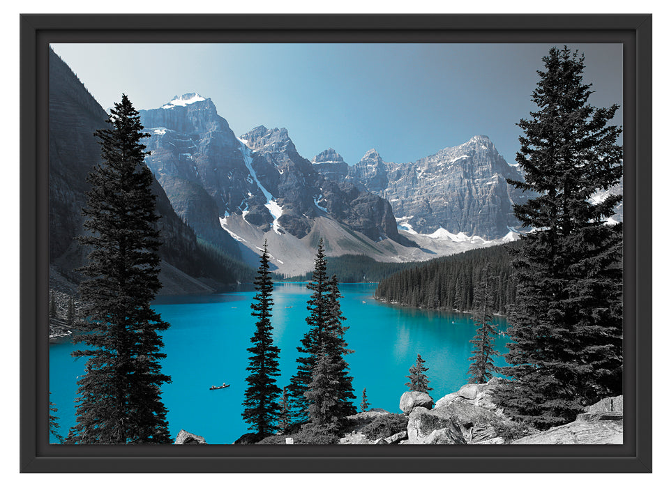 Moraine Lake kanadische Berge Schattenfugenrahmen 55x40