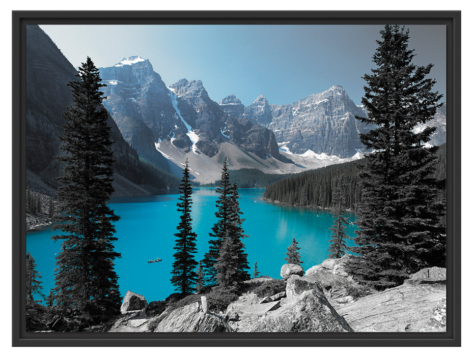 Moraine Lake kanadische Berge Schattenfugenrahmen 80x60