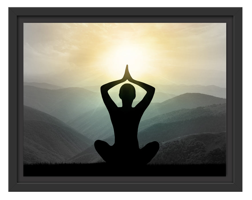 Yoga und Meditation Schattenfugenrahmen 38x30