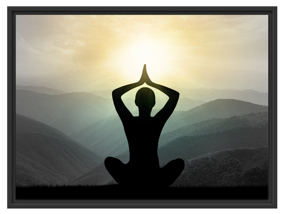 Yoga und Meditation Schattenfugenrahmen 80x60