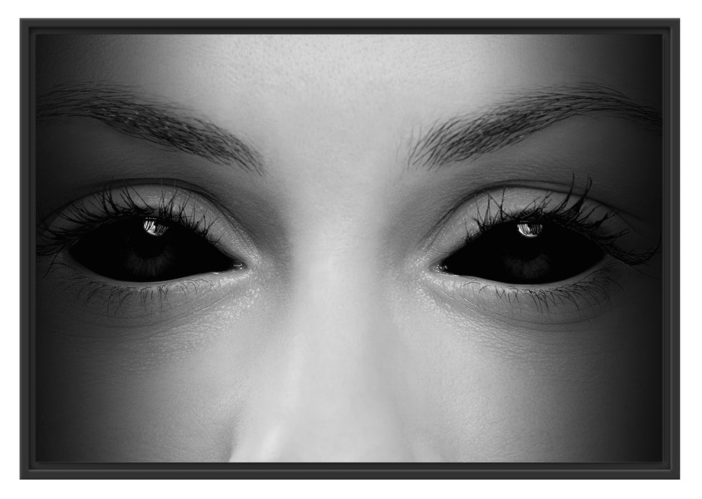 Pixxprint Böse Dämonenaugen, im Schwebe-Effekt Bilderrahmen