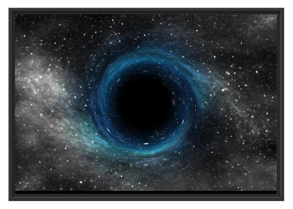Pixxprint Schwarzes Loch im Weltall, im Schwebe-Effekt Bilderrahmen