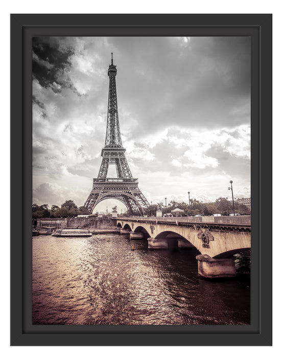 Eiffelturm in Paris Schattenfugenrahmen 38x30