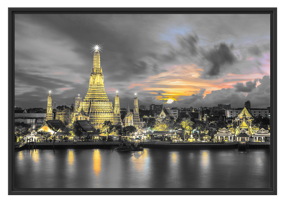 Pixxprint Tempel Bangkok Thailand, im Schwebe-Effekt Bilderrahmen