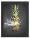 Ananas mit Wasser bespritzt Schattenfugenrahmen 38x30