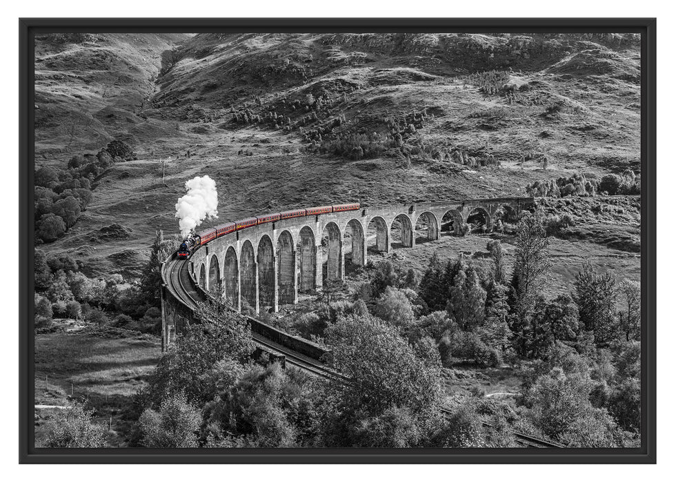 Eisenbahnviadukt in Schottland Schattenfugenrahmen 100x70
