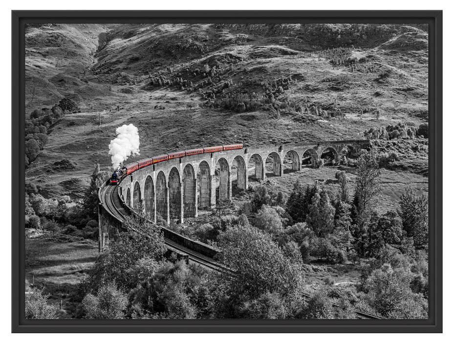 Eisenbahnviadukt in Schottland Schattenfugenrahmen 80x60