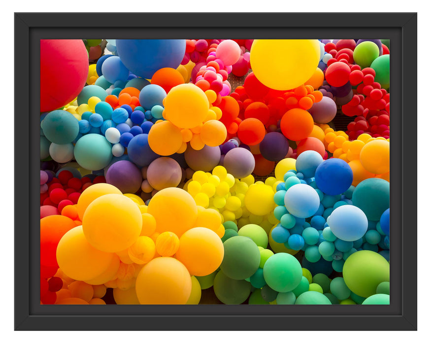 Pixxprint Hunderte bunte Luftballons, im Schwebe-Effekt Bilderrahmen