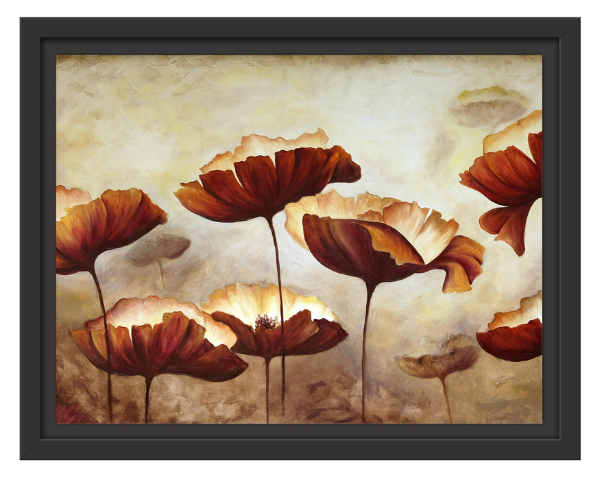 Pixxprint Mohnblumen gezeichnet, im Schwebe-Effekt Bilderrahmen