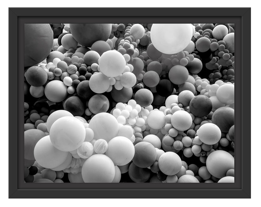 Pixxprint Hunderte bunte Luftballons, Monochrome, im Schwebe-Effekt Bilderrahmen