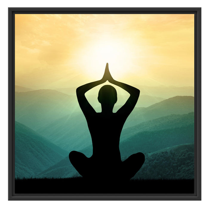 Yoga und Meditation Schattenfugenrahmen Quadratisch 70x70