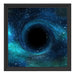 Schwarzes Loch im Weltall Schattenfugenrahmen Quadratisch 40x40