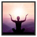 Yoga in den Bergen Schattenfugenrahmen Quadratisch 70x70
