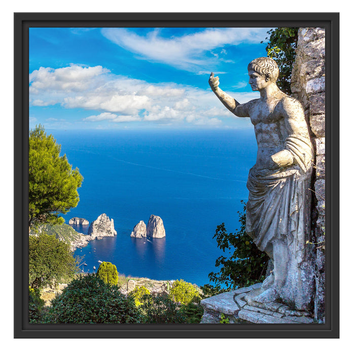 Insel Capri in Italien Schattenfugenrahmen Quadratisch 55x55