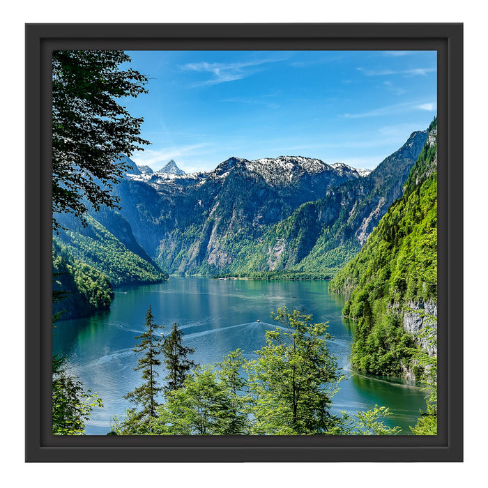 Blick auf den Königssee Schattenfugenrahmen Quadratisch 40x40