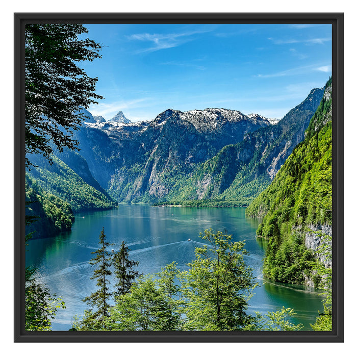 Blick auf den Königssee Schattenfugenrahmen Quadratisch 70x70