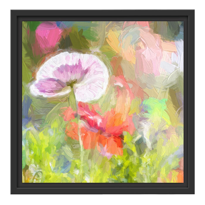 Kalifornischer Mohn im Frühling Schattenfugenrahmen Quadratisch 40x40