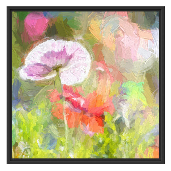 Kalifornischer Mohn im Frühling Schattenfugenrahmen Quadratisch 70x70