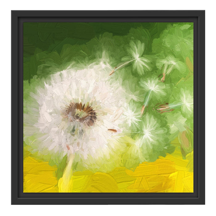 Löwenzahn Samen Kunst Schattenfugenrahmen Quadratisch 40x40