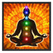 Meditation mit den 7 Chakren Kunst Schattenfugenrahmen Quadratisch 70x70