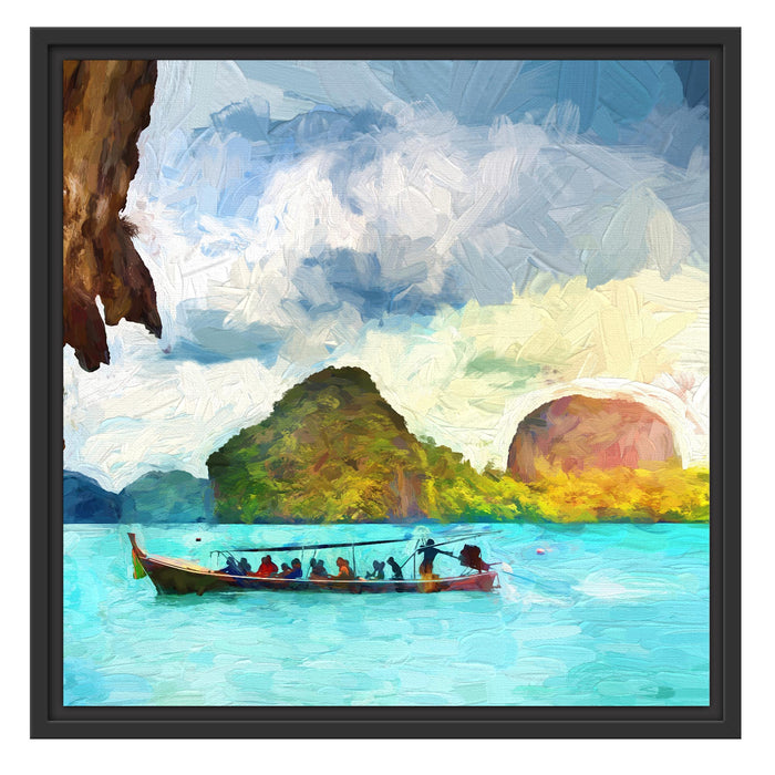 Thailand Phuket Playa Paradisiaca Schattenfugenrahmen Quadratisch 55x55