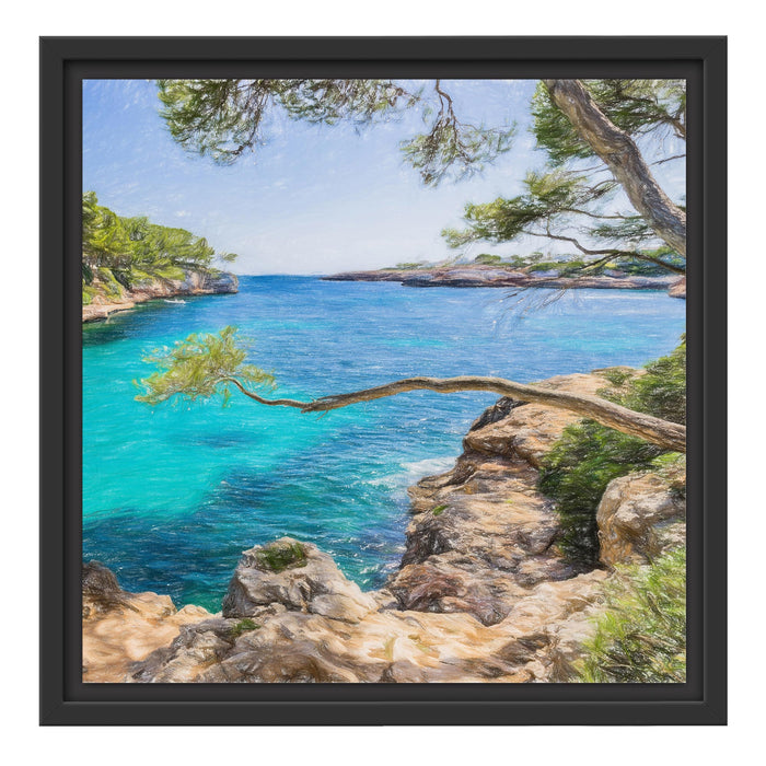 Mallorca Bay Cove Schattenfugenrahmen Quadratisch 40x40