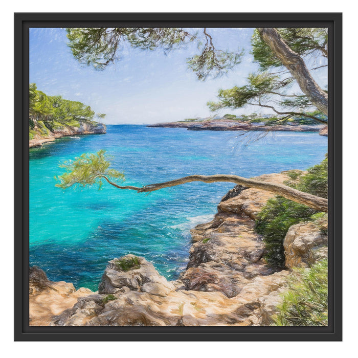Mallorca Bay Cove Schattenfugenrahmen Quadratisch 55x55