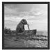 sitzender Elefant im Boot Schattenfugenrahmen Quadratisch 55x55