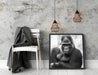 gelangweilter Gorilla Kunst B&W Quadratisch Schattenfugenrahmen Dekovorschlag