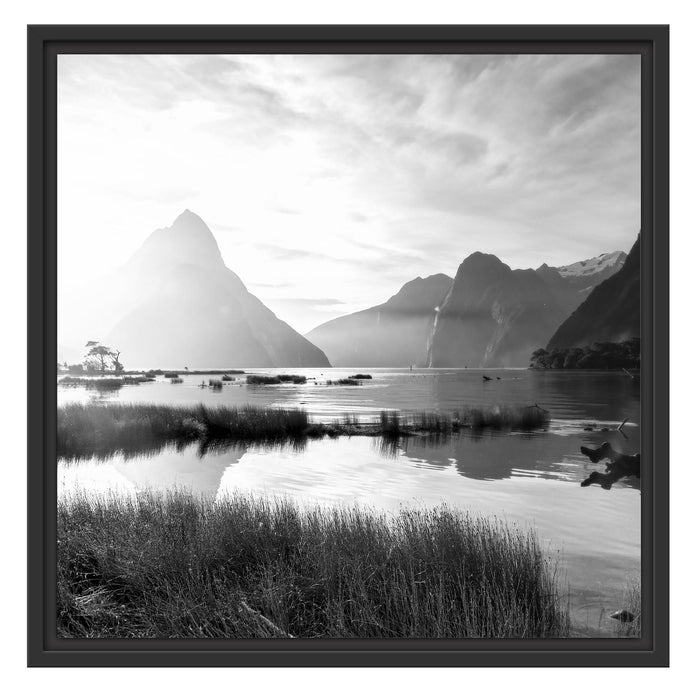 Milford Sound Neuseeland Schattenfugenrahmen Quadratisch 55x55