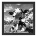 Kuh im Karwendelgebirge Kunst B&W Schattenfugenrahmen Quadratisch 40x40