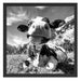 Kuh im Karwendelgebirge Kunst B&W Schattenfugenrahmen Quadratisch 55x55