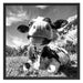 Kuh im Karwendelgebirge Kunst B&W Schattenfugenrahmen Quadratisch 70x70