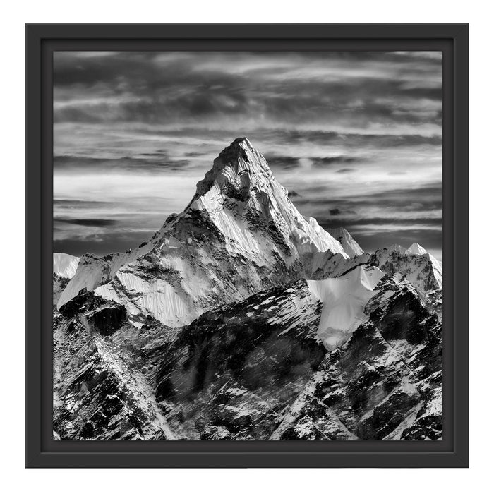 Berge in der Sonne Schattenfugenrahmen Quadratisch 40x40